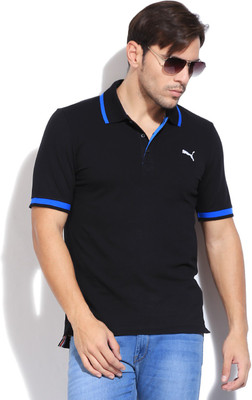 

Puma Solid Men's Polo Neck Black T-Shirt