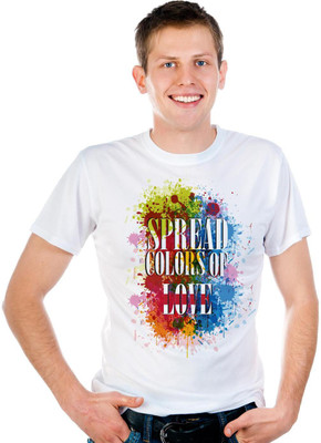 

6th Cross Graphic Print Men's Round Neck White T-Shirt
