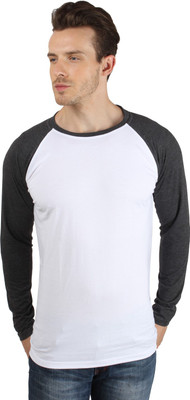 

SayItLoud Solid Men's Round Neck White, Black T-Shirt, Black melange;white