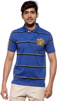 

Sports 52 Wear Striped Men's Polo Neck Blue T-Shirt, R.blu.