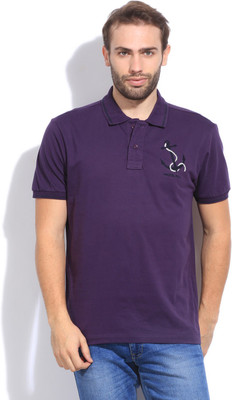 

Arrow Sport Solid Men' Polo Neck Purple T-Shirt