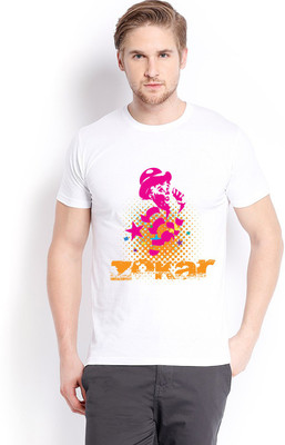 

Trendster Printed Men' Round Neck White T-Shirt