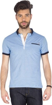 

Mufti Striped Men's Henley Blue T-Shirt