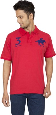 

Red Line Solid Men' Polo Neck Red T-Shirt