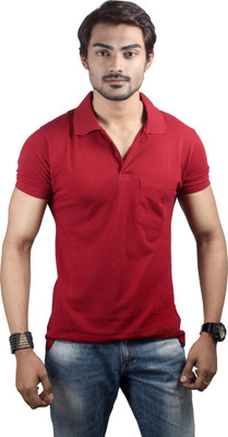 

Spur Solid Men' Polo Neck Maroon T-Shirt