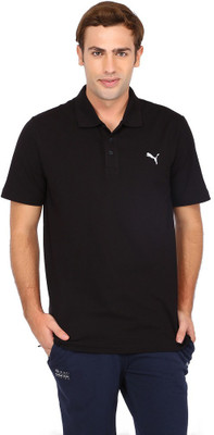 

Puma Solid Men's Polo Neck Black T-Shirt