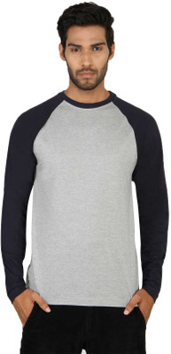 

SayItLoud Solid Men' Round Neck Grey, Dark Blue T-Shirt, Grey;navy blue