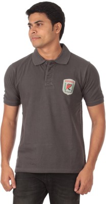 

Rampwaq Solid Men's Polo Neck Grey T-Shirt