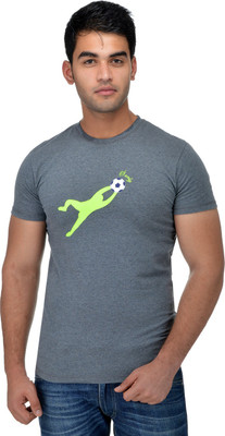 

Surly Printed Men's Round Neck Grey, Green T-Shirt