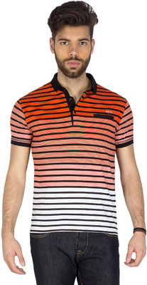 

Mufti Striped Men's Henley Multicolor T-Shirt, Orange