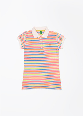 

United Colors of Benetton. Girls Striped Cotton T Shirt(Multicolor