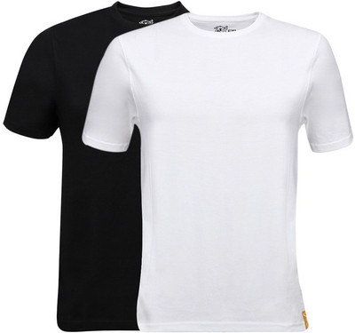 

Campus Sutra Solid Men Henley Multicolor T-Shirt(Pack of 2, Black;white