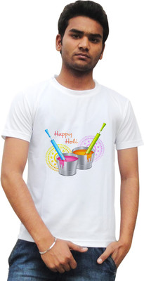 

Tied Ribbons Graphic Print Men's Round Neck White T-Shirt