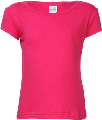 

Gkidz Girls Solid T Shirt(Pink, Fushia