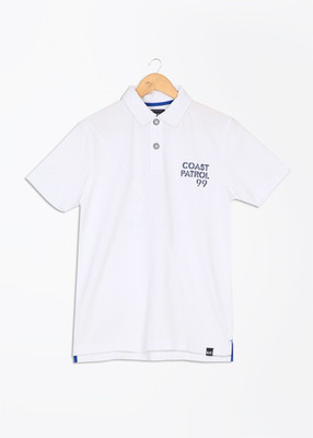 

Nautica Solid Men's Polo Neck White T-Shirt, Bright white