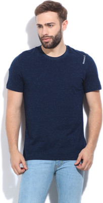 

REEBOK Solid Men's Round Neck Blue T-Shirt, �conavy