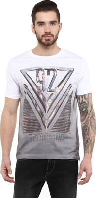 

Fritzberg Printed Men's Round Neck White T-Shirt, Noble white