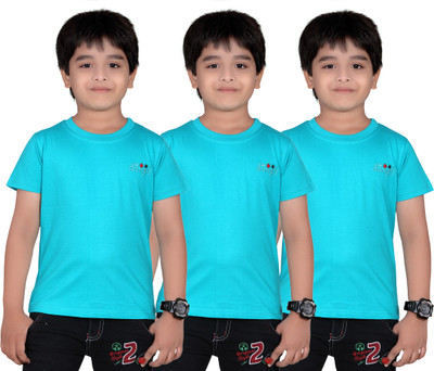 

Dongli Boys Solid T Shirt(Light Blue, Pack of 3)