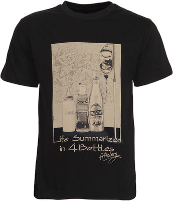 

Fritzberg Boys Printed T Shirt(Black, Ebony black