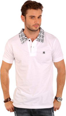 

Smugglerz Inc. Solid Men' Polo Neck White T-Shirt