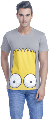 

Simpsons Printed Men's Round Neck Grey T-Shirt