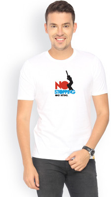 

Campus Sutra Printed Men Round Neck White T-Shirt