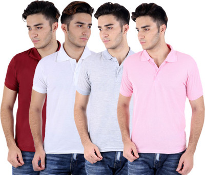 

Sanvi Traders Solid Men Polo Neck Multicolor T-Shirt(Pack of 4