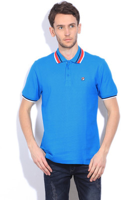

Fila Solid Men's Polo Neck Blue T-Shirt, Azu blu/chn rd