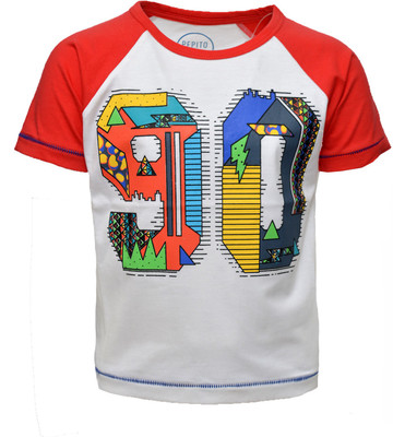 

Pepito Boys Printed Cotton T Shirt(Red, Pack of 1