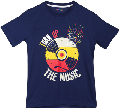 

Poppers by Pantaloons Boys Graphic Print T Shirt(Blue, Pack of 1, Navy