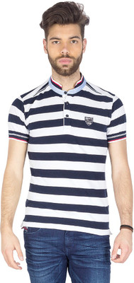 

Mufti Striped Men's Henley Blue, White T-Shirt, Navy