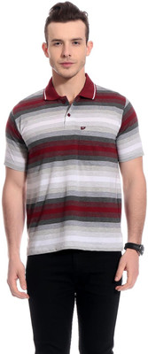 

TAB91 Striped Men's Polo Neck Multicolor T-Shirt