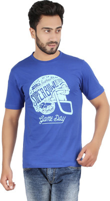 

Checkers Bay Printed Men's Round Neck Blue T-Shirt, Royal blue