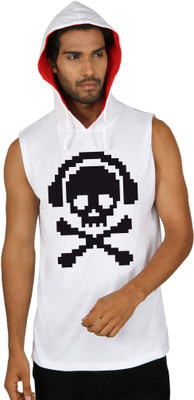 

SayItLoud Graphic Print Men' Hooded White T-Shirt