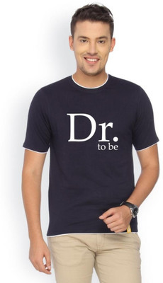 

Campus Sutra Printed Men Round Neck Blue T-Shirt