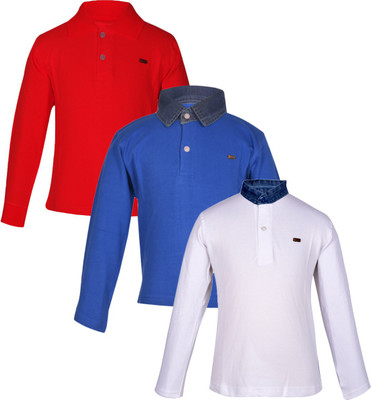 

Gkidz Boys Solid Cotton T Shirt(Multicolor, Pack of 3