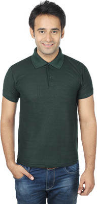 

Quetzal Solid Men's Polo Neck Green T-Shirt, Dark green