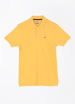 

Arrow Sport Solid Men's Polo Neck Yellow T-Shirt, Lt. yellow
