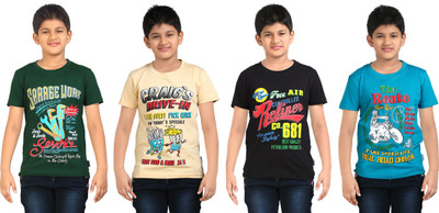 

FabTag - Dongli Boys Printed T Shirt(Multicolor, Pack of 4, Combo color
