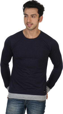 

Rigo Solid Men's Round Neck Blue T-Shirt