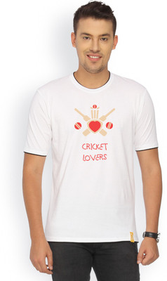 

Campus Sutra Printed Men Round Neck White T-Shirt