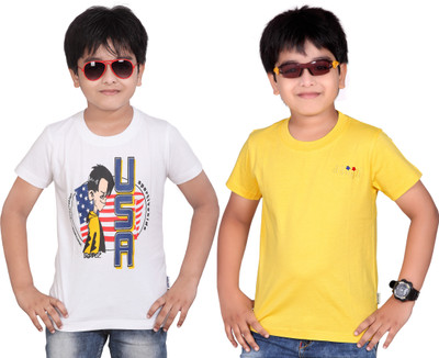 

Dongli Boys Solid T Shirt(Multicolor, Pack of 2)