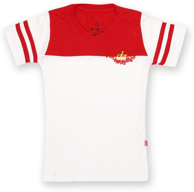 

Dreamszone Girls Solid T Shirt(Red, Pack of 1), Red & white