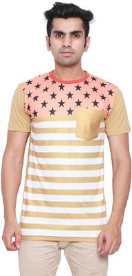 

DDI Printed Men's Round Neck Gold T-Shirt