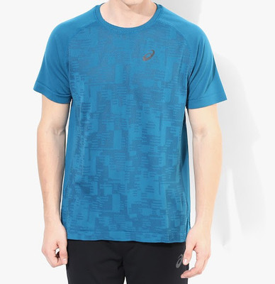 

Asics Printed Men's Round Neck Blue T-Shirt