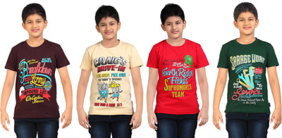 

FabTag - Dongli Boys Printed T Shirt(Multicolor, Pack of 4