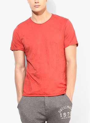 

Jack & Jones Solid Men' Round Neck Orange T-Shirt, Baked apple