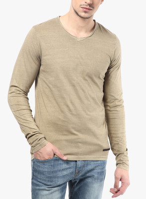 

Jack & Jones Solid Men's Round Neck Beige T-Shirt, Elmwood