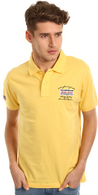 

Wrangler Solid Men's Polo Neck Yellow T-Shirt
