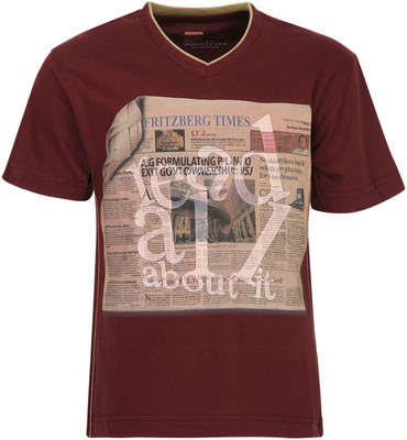 

Fritzberg Boys Printed T Shirt(Maroon, Burgandy